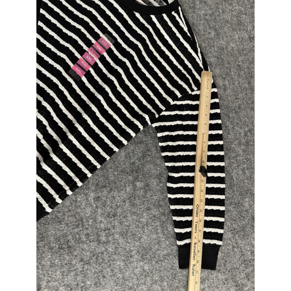 Berkley Jensen Sweater Womens 2XL Crew Neck Sweatshirt XXL Striped Textured N282 - Picture 10 of 10